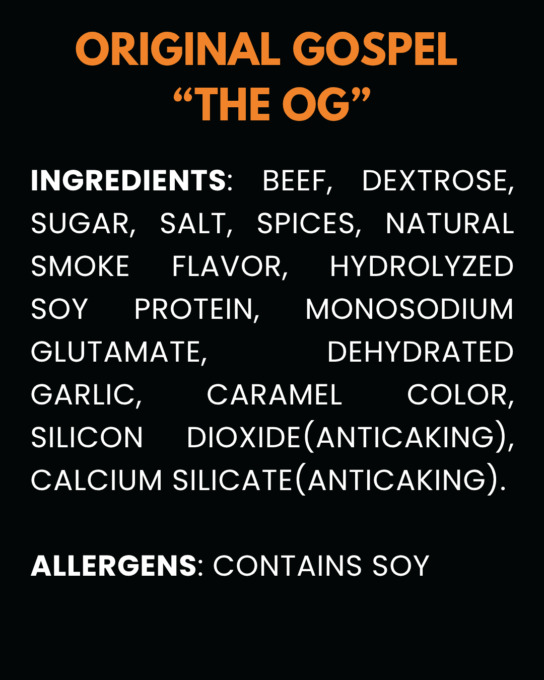ORIGINAL GOSPEL INGREDIENTS